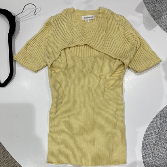 Yellow Ribbed Women's Top - Picture 1 of 1